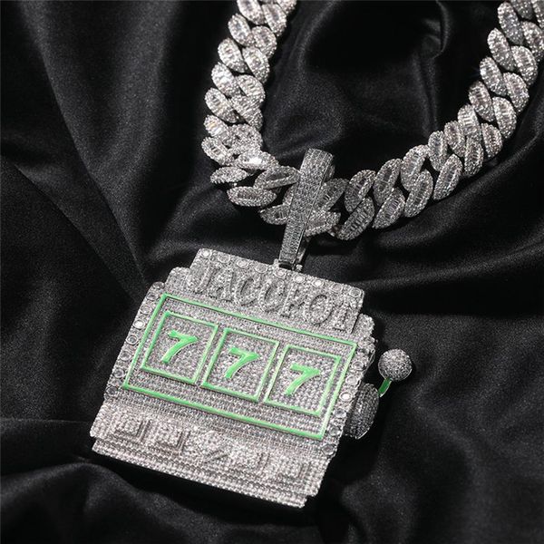 Hip Hop Persönlichkeit Spielmaschine Halskette Anhänger voller Diamant Anhänger Necklace233E