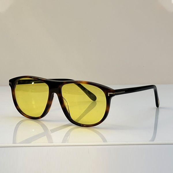 Óculos de sol de grife para mulheres amarelo tford óculos de sol mulher círculo óculos de sol masculino quadrado designer tons Novos óculos de alta qualidade uv400 óculos de condução