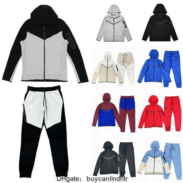 Tech Fleeces Full Zip Calças com Capuz Shorts Mens Designers Sports Tracksuit Calça Preta Espaço Calças de Algodão Mulheres Corredores Correndo Techfleeces RMUV