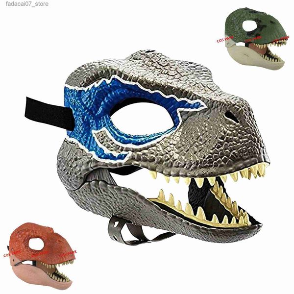 Otro evento Suministros para fiestas Dragón Máscara de dinosaurio Boca abierta Realista Látex Dinosaurio Sombrero Dino Máscara Fiesta de Halloween Cosplay Prop Q230919