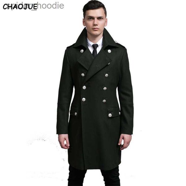 Misturas de lã masculina design s jaquetas S-6XL oversized altos e grandes homens de lã verde alemanha exército marinha ervilha casaco frete grátis l230919