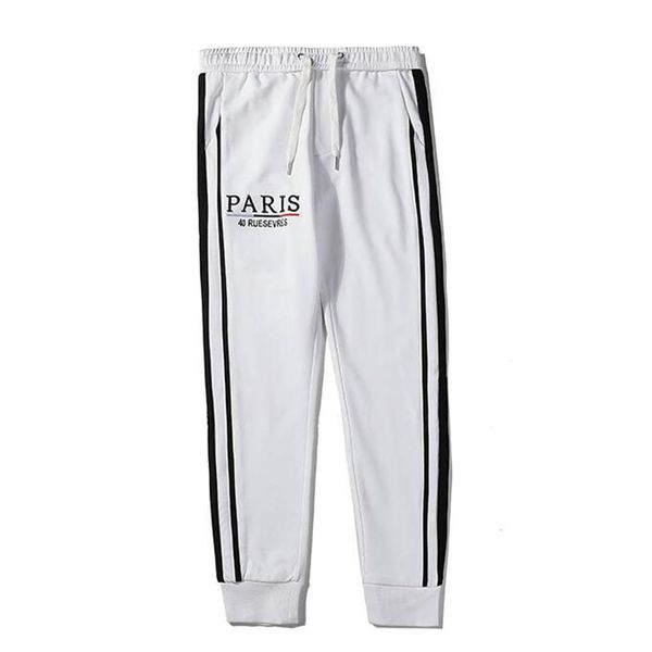 Calças jogger de luxo dos homens marca cordão calças esportivas alta moda preto branco cores listra lateral designer joggers257m