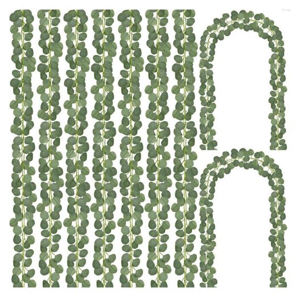 Dekoratif Çiçekler Kolay Bakım Okaliptüs Dekorasyon 10 Parçalı Sahte Çelenk Düğün Zincirleri İçin Set Şömine Dekor Duvar Durumu Odası