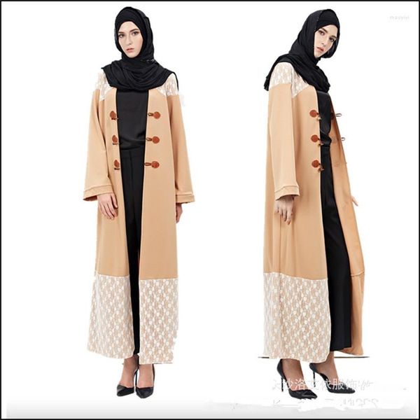 Roupas étnicas Mulheres Muçulmanas Vestido Mais Rápido Renda Robe Musulmane Dubai Turco Senhoras Árabe Caftan Kaftan Malásia Abayas