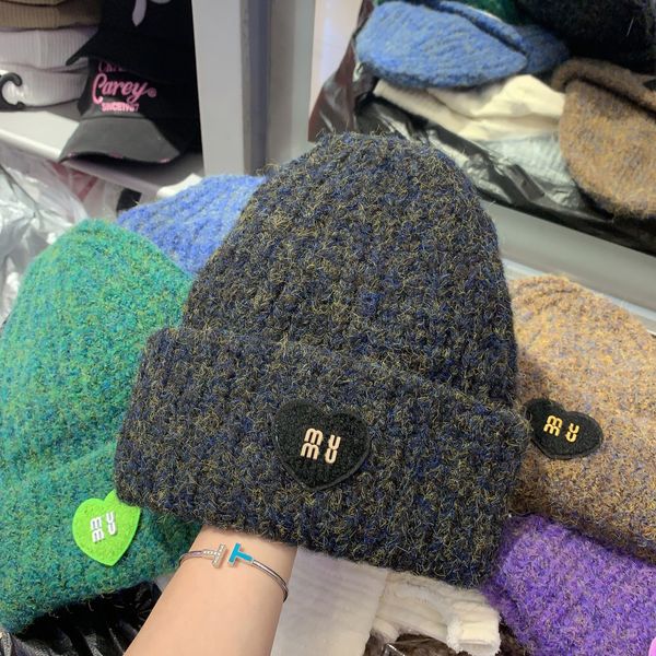 2023 chegada gorros feminino mi u chapéu de malha chapéus de inverno para mulheres gorros gorros marca quente moto lã touca gorro de inverno