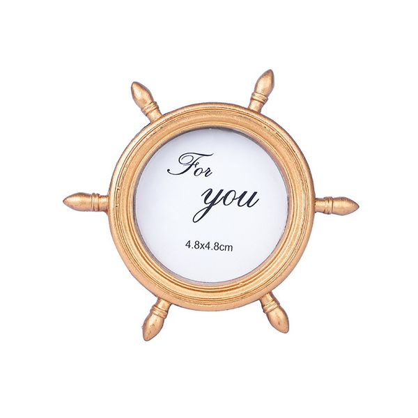 Морская тема Золотое колесо корабля фоторамка место держатель для карт свадебные сувениры подарки DF1234