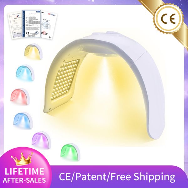 Dispositivos de cuidados faciais 7 cores PDT LED Máscara Nano Pulverizador Vapor Light Power e Rejuvenescimento da pele fria Anti-rugas Light Spot Pon Machine 230918