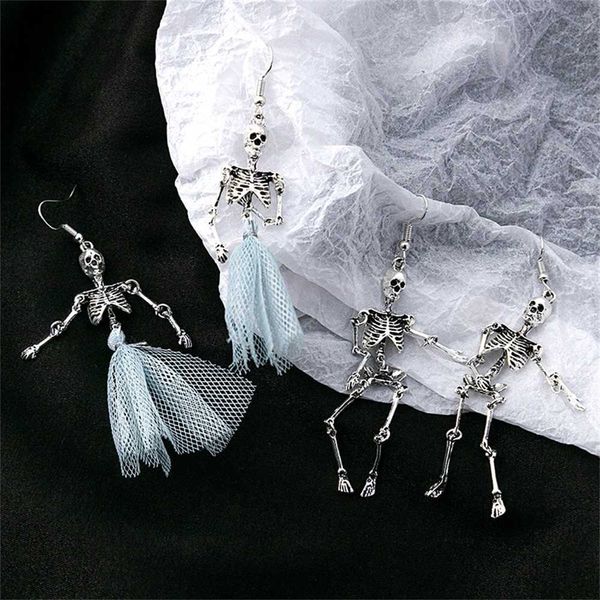 Stud 2023 Neue Halloween Schädel Skelett Tropfen Ohrringe Frauen Mode Punk Charme Skelett Baumeln Ohrringe Schmuck Geschenk Halloween Ohrring L230919