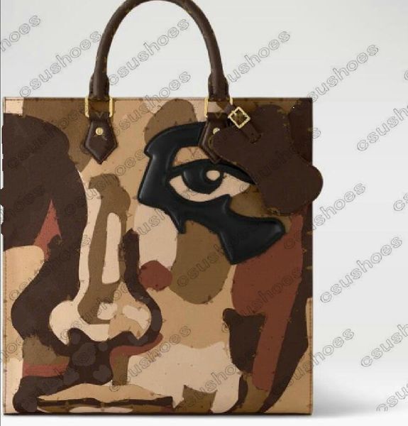 SAC PLAT NV Tote Herbst Winter 2023 Show Camouflage Face Bag Shopping Crossbody Herren Designer Geldbörsen Luxurys Handtaschen Farbige Zeichnung Augen Schulter BUSINESS Taschen