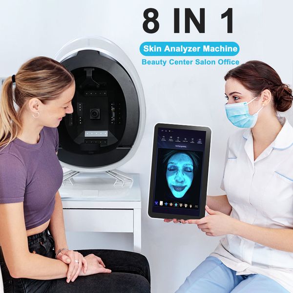 AI Intelligente bunte 3D-Digitalbilddiagnose Hauttester Gesichtsscanner Maschine Magic Mirror Gesichtshautanalysator Salon Basiswerkzeug Hautanalyseausrüstung