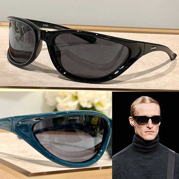 WRAP D Frame ÓCULOS DE SOL EM PRETO Designer Mens Máscara Óculos de sol Fit Bio com base em nylon injetado e amostras Black Womens Fashion Cool Glasses BB0124S