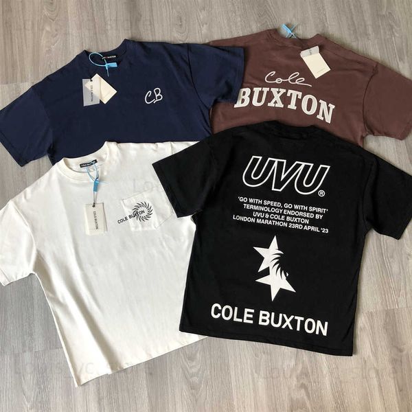 Homens camisetas 666 CB Cole Buxton Camiseta Marca de Luxo Melhor Qualidade Streetwear Casual Impresso Algodão Solto Oversized Tops Tees para Homens T230919