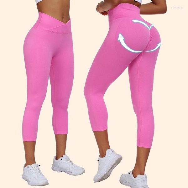 Leggings femininas nuas sentindo cintura alta push up esporte mulheres fitness correndo yoga calças sem costura ginásio menina