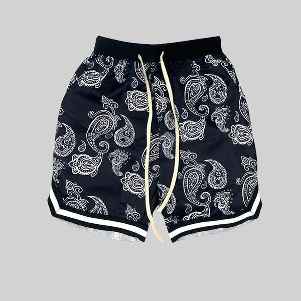 Pantaloncini da uomo estivi 2023 e pantaloni corti da donna casual mini-elasticizzati in corda dritta anacardi fiore pantaloni sportivi larghi da spiaggia