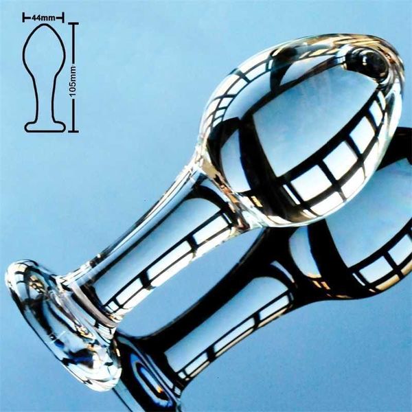 Brinquedo massageador 44mm bola de vidro anal vibrador butt plug cristal vagina grânulo falso pênis feminino masturbação adulto adultos mulheres homens