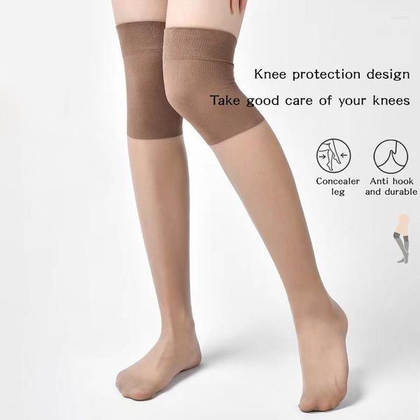 Frauen Socken Einfarbig Lange Ultradünne Sommer Nylon Elastische Seidenstrümpfe Damen Mädchen Über Das Knie