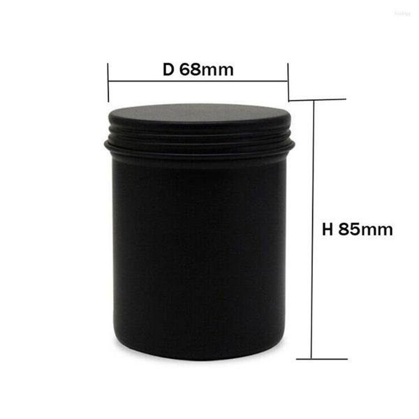 Bottiglie di stoccaggio Barattoli di candela in metallo nero opaco rotondo da 200 ml Contenitori vuoti Contenitori di latta per kit di fusione per cera DIY2948