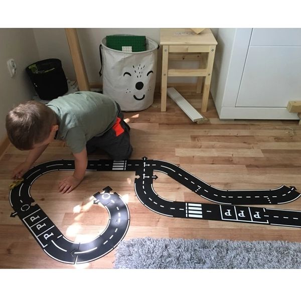 Tapetes de bebê Playmats DIY PVC Puzzles Track Play Set Road Car Track Baby Puzzle Jogo Tapete Tapete Educacional Aprendizagem Brinquedos Kids Room Decor 230919