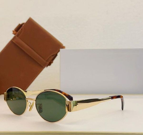 Модные роскошные дизайнерские солнцезащитные очки для женщин и мужчин, 4235 очков, такие же солнцезащитные очки, как у Lisa Triomphe, пляжные уличные фото, маленькие солнечные очки в металлической полной оправе с подарочной коробкой 2C0Y