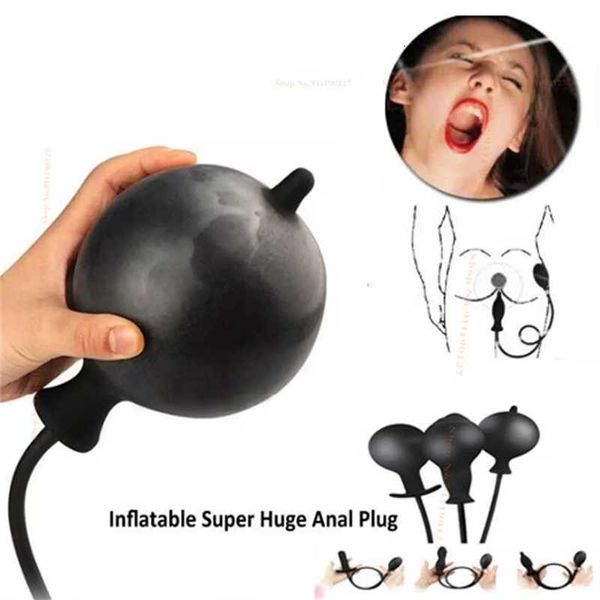 Massaggiatore giocattolo del sesso Tappi di testa gonfiabili in silicone di grandi dimensioni per pompe dilatatori anali per gay e lesbiche