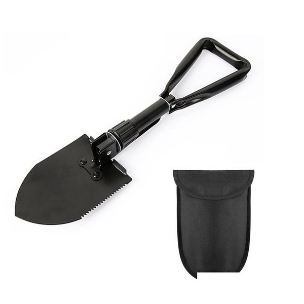 Spade Shovel Garden Militar Dobrável Mtifuncional Snow Pickax Ao Ar Livre Cam Sobrevivência Entrincheiramento Ferramenta com bolsa de transporte Drop Delivery Dhkmz