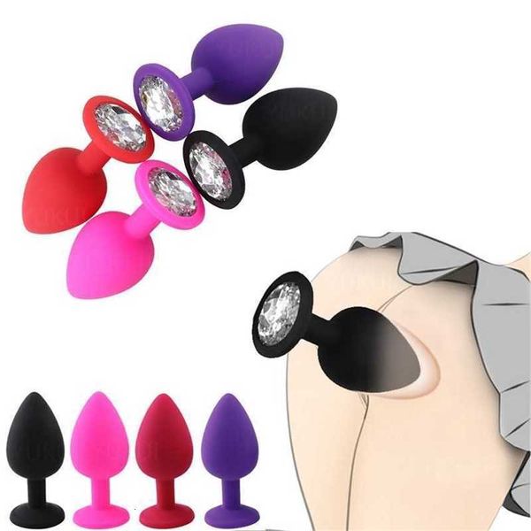 Brinquedo sexual massageador silicone butt plug anal unissex rolha 3 tamanhos diferentes produtos adultos para homens/mulheres casais