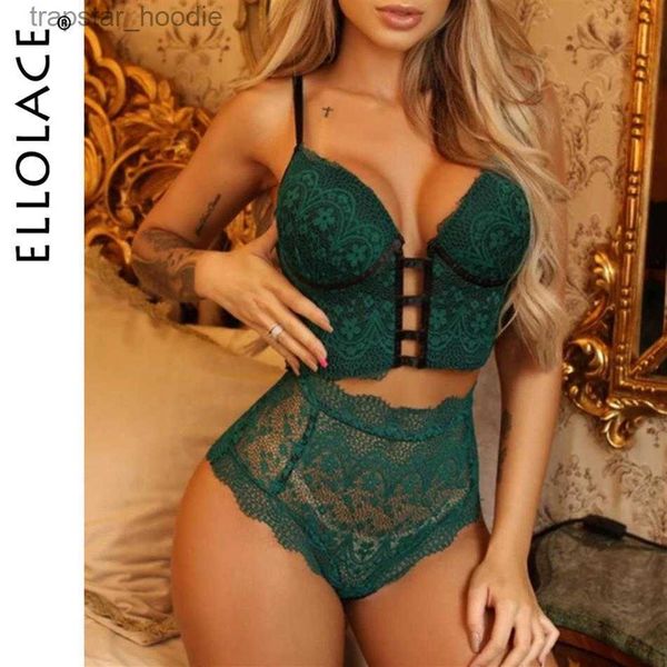 Bras Define Ellolace Lingerie Set Sexy Mulheres Underwear Sutiã com Bandage Panties Feminino Bra Party Set Sexy Ver através de Lace Bra Set Lingeries Y198G L230919