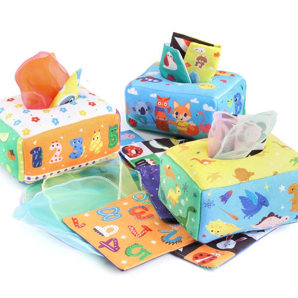Inteligência brinquedos bebê caixa de tecido brinquedo montessori sensorial pano brinquedos bebê educacional aprendizagem atividade dedo exercício para criança 0-18 meses 230919