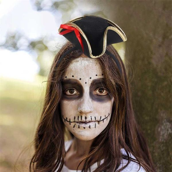 Laço de cabelo novela headband acessório de festa halloween cosplay headdress prop tecido pirata chapéu desempenho 230920