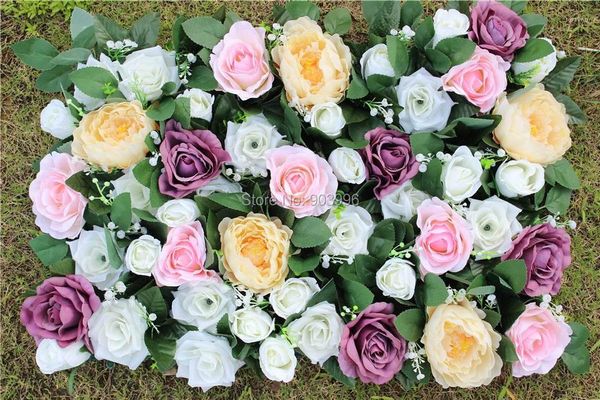 Dekorative Blumen SPR -10 teile/los Hochwertige Künstliche Seide Rose Blume Wand Hochzeit Hintergrund Bühne Dekoration Tisch Mittelstücke