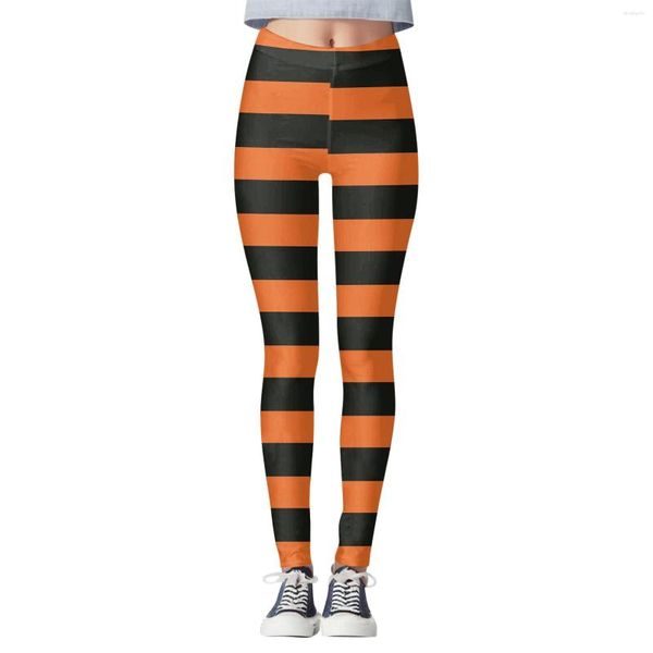 Leggings femininas mulheres halloween listrado impressão collants yoga correndo para física alta cintura térmica meias mulher moda