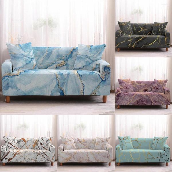 Stuhlhussen für 1/2/3/4-Sitzer, elastischer Sofabezug mit Marmormuster, vollständig abgedeckt und leicht zu schmutzabweisend