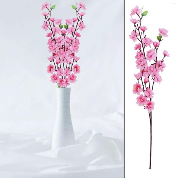 Fiori decorativi Grande fiore di seta artificiale di simulazione rosa pesca per girasole con gambo