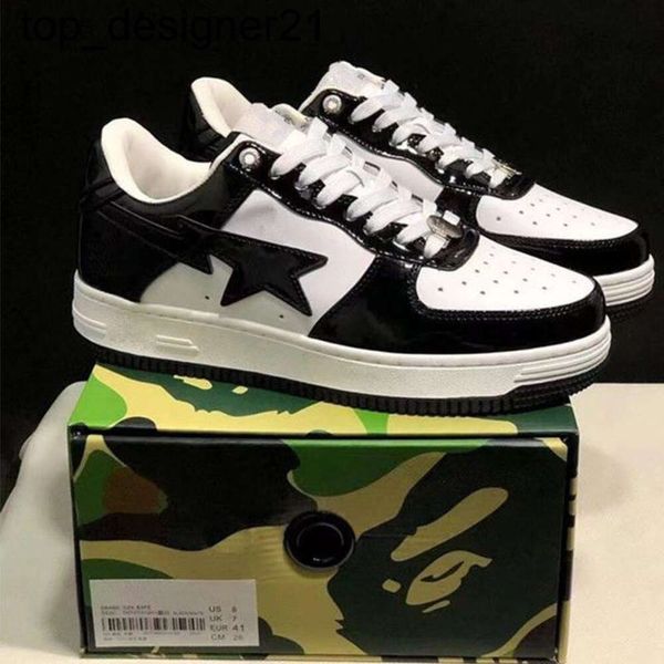 Neue 23SS Modemarke Designer Freizeitschuhe Grau Schwarz Affen Farbe Camo Combo Rosa Grün Camos Pastell Lackleder Mit Socken Plateau Sneakers Herren Damen Schuhe