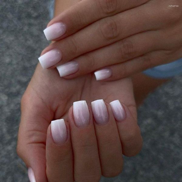 Unhas Falsas Bailarina Curta Estrelas Adoráveis Imprensa Francesa em Flores Rosa Destacável DIY Falso