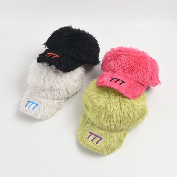 Bola bonés produto chapéu de beisebol mulheres outono e inverno fuzzy bordado cor luxo desige boné koren de moda de rua 230915