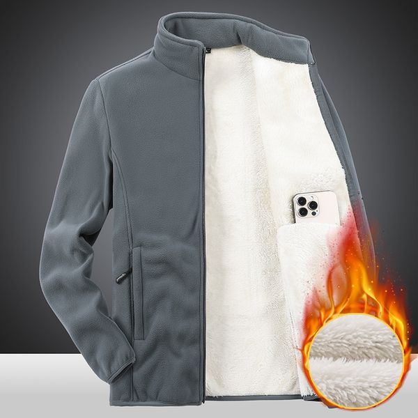 Мужские куртки оптом, флисовая плюшевая куртка на молнии, утолщенная, больших размеров, зимняя шерпа унисекс, 230919