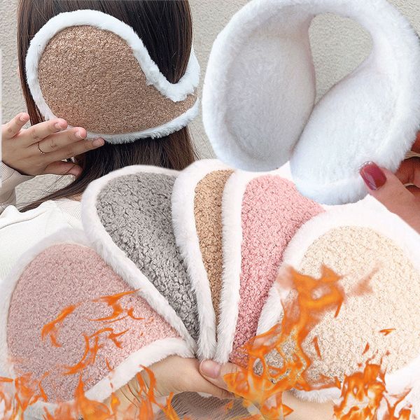 Cuffie antirumore calde addensate paraorecchie di peluche inverno all'aperto ciclismo in pile pelliccia uomo donna copertura protettiva maschera morbida 230919