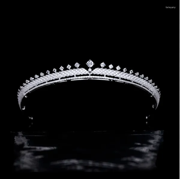 Haarspangen Einfache Hochzeit Vollzirkon Krone Braut Tiara Kristall Zubehör Schmuck Kronen Für Frauen