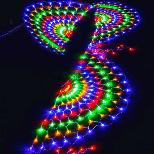 LED Strings Party Outdoor Led Mesh Fairy Light 3 * 0.5M Peacock Net String Light À Prova D 'Água Natal Pendurado Guirlanda Luz Para Jardim Eaves Decor HKD230919