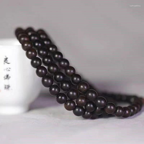 Strang Agarwood Hand String 108 buddhistische Perlen Männer Frauen Fidelity Natural Submerged Grade Altes Material Holz Literarisches Spiel