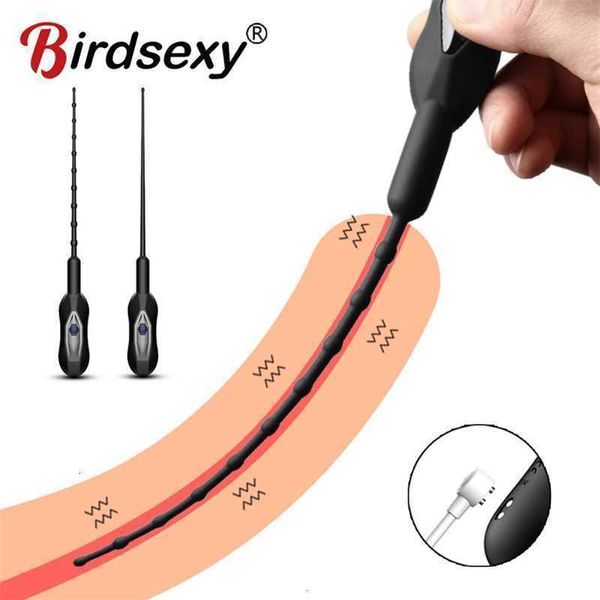 Brinquedo sexual massageador vibradores uretrais cavalo elétrico estimulação ocular soando cateter dilatador pênis plug vibratório para homens adultos