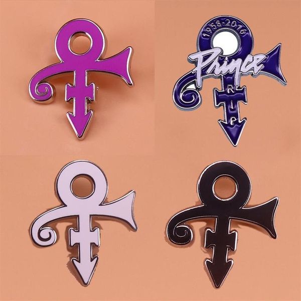 Pins Broches 1958-2021 Príncipe Símbolo Esmalte Lapela Pin Roxo Chuva Amor Badge302v