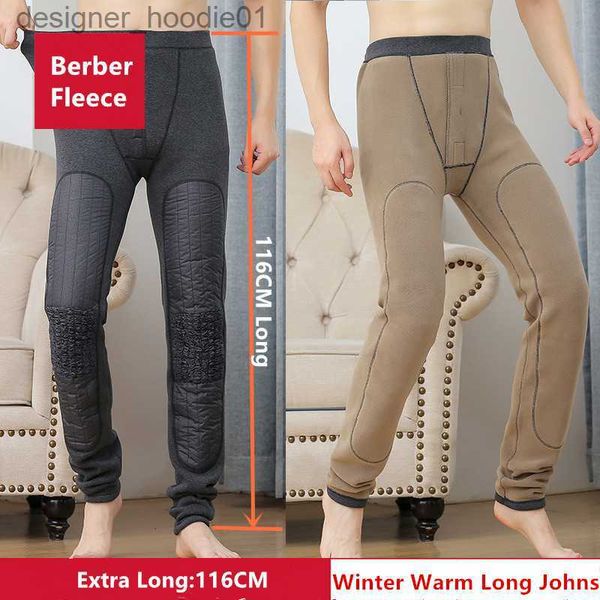 Damen-Thermounterwäsche, Berber-Fleece-Leggings, 116 cm groß, Herren, warm, für den Winter, Outdoor, Knie, winddicht, Thermo-Unterwäsche, Übergröße 6XL, extra lange Unterhosen, Hosen, L230919