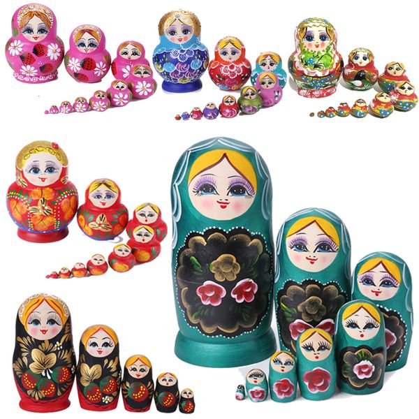 Bambole Ragazze Fragola Matrioska Bambola Pupazzo di neve in legno Bambole russe di nidificazione per bambini Regali di Natale di compleanno Regali per bambini 230918