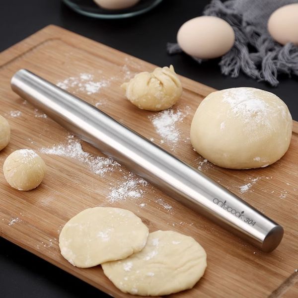 Yuvarlanan Pimler Pasta Tahtaları Sadece Cook Paslanmaz Çelik Olmayan Kek Fondan Pimi Kabartmalı Mutfak Roller El Sanatları Pişirme 230919