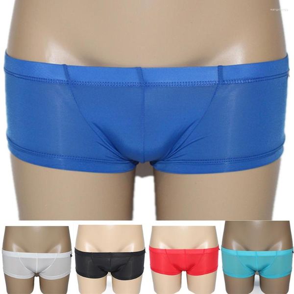 Cuecas Sexy Underwear Homens Clássico Nylon Mens Low Rise Boxers Shorts Masculino De Marca Cuecas Biquínis Masculinos