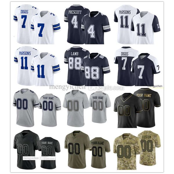 Camisas de futebol masculinas 77 Tyron Smith 78 Terence Steele 97 Osa Odighizuwa 92 Dorance Armstrong 21 Stephon Gilmore 26 Daron Bland 6 Donovan Wilson 1 Jayron Kearse