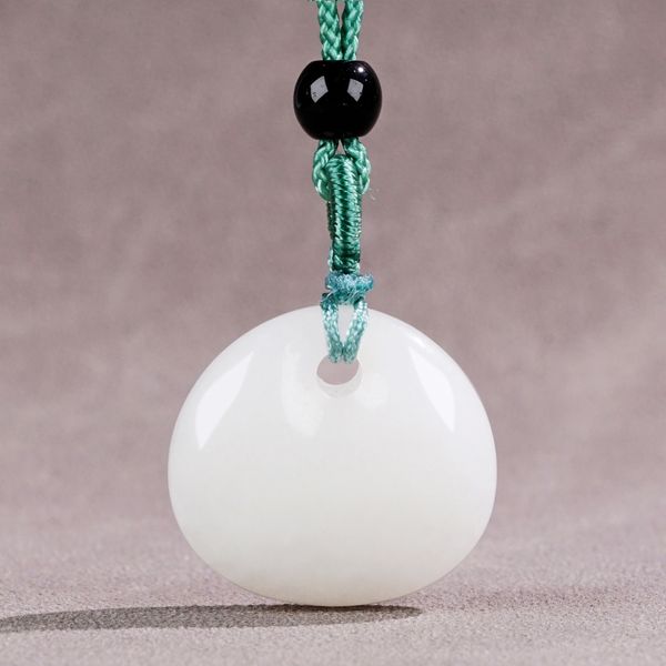 Colar de jade branco natural com pingente de diamante designs pingente de diamante correntes delicadas e pingente de alta joia feminina joias de designer joias preciosas