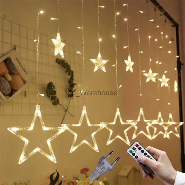 Stringhe LED Party 2.5M 3.5M LED Ghirlande di stelle di Natale Tenda di luce 220V Stringa di luci per esterni per la festa di nozze Bar Decorazione di Capodanno HKD230921